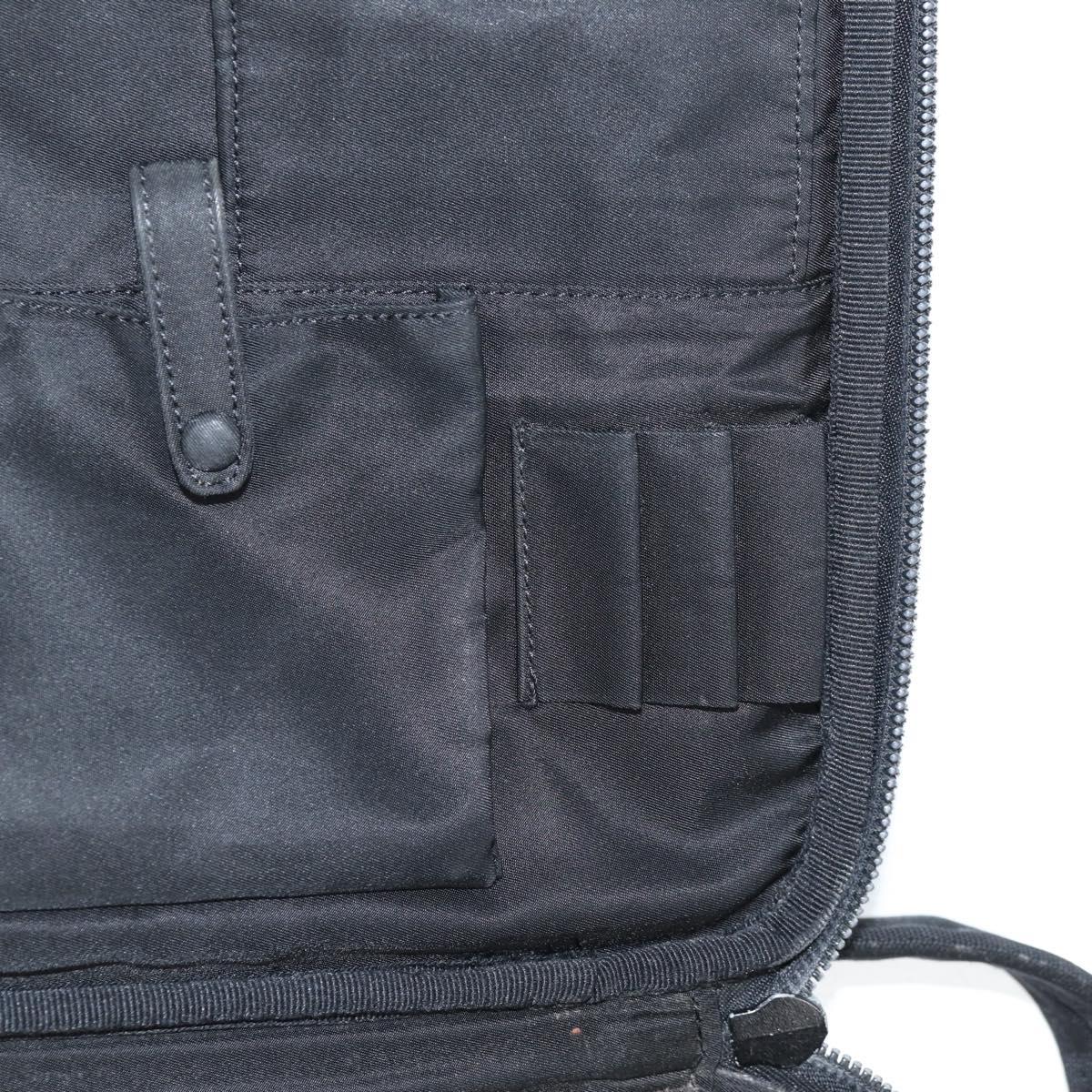 PRADA Hand Bag Nylon Leather 2way Black Silver Auth bs28384