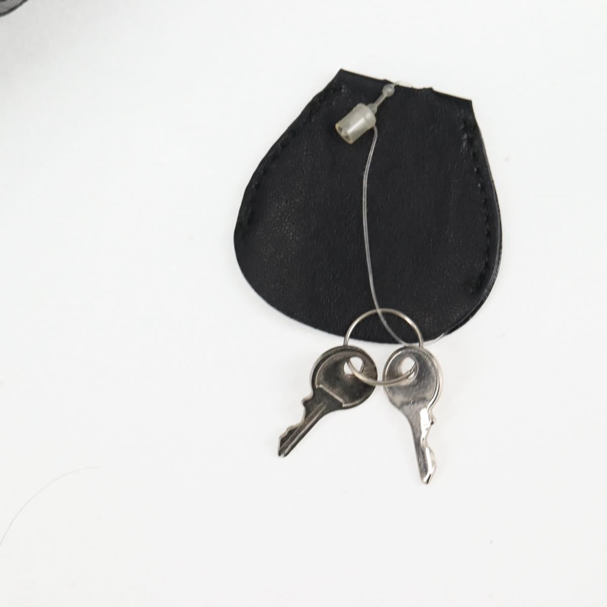 PRADA Hand Bag Nylon Leather 2way Black Silver Auth bs28384