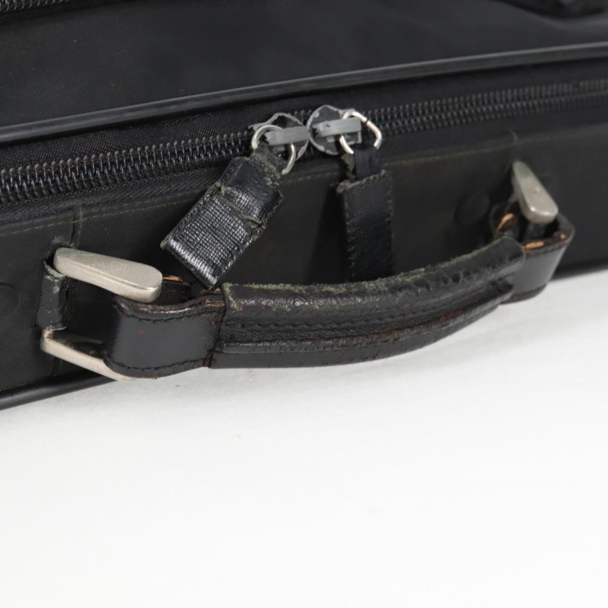 PRADA Hand Bag Nylon Leather 2way Black Silver Auth bs28384