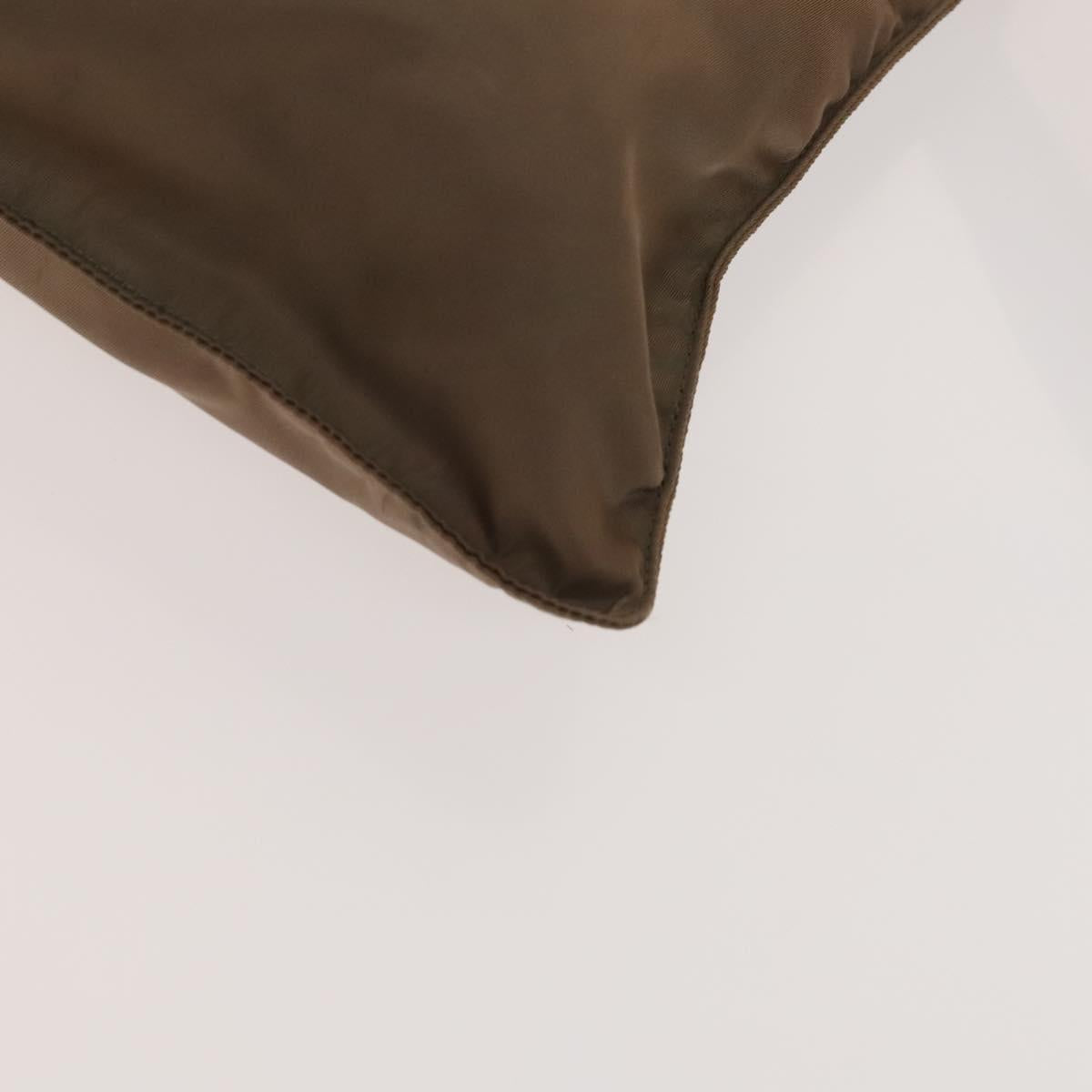 PRADA Shoulder Bag Nylon Leather 2Set Khaki Brown Auth bs28388