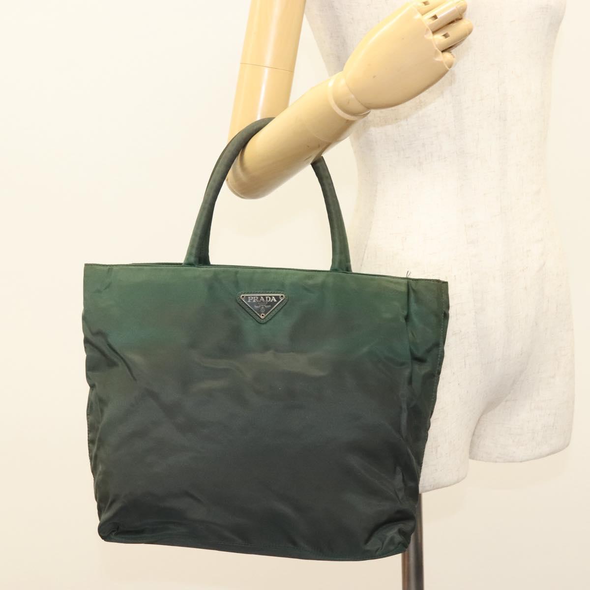 PRADA Tote Bag Nylon Green Auth bs28392