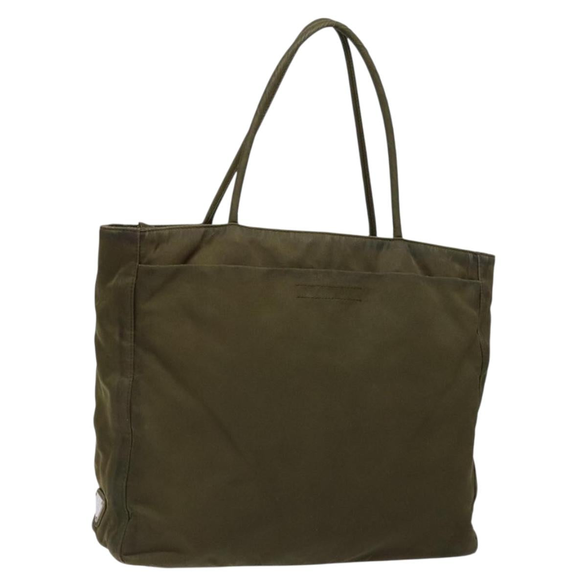 PRADA Tote Bag Nylon Khaki Auth bs28393