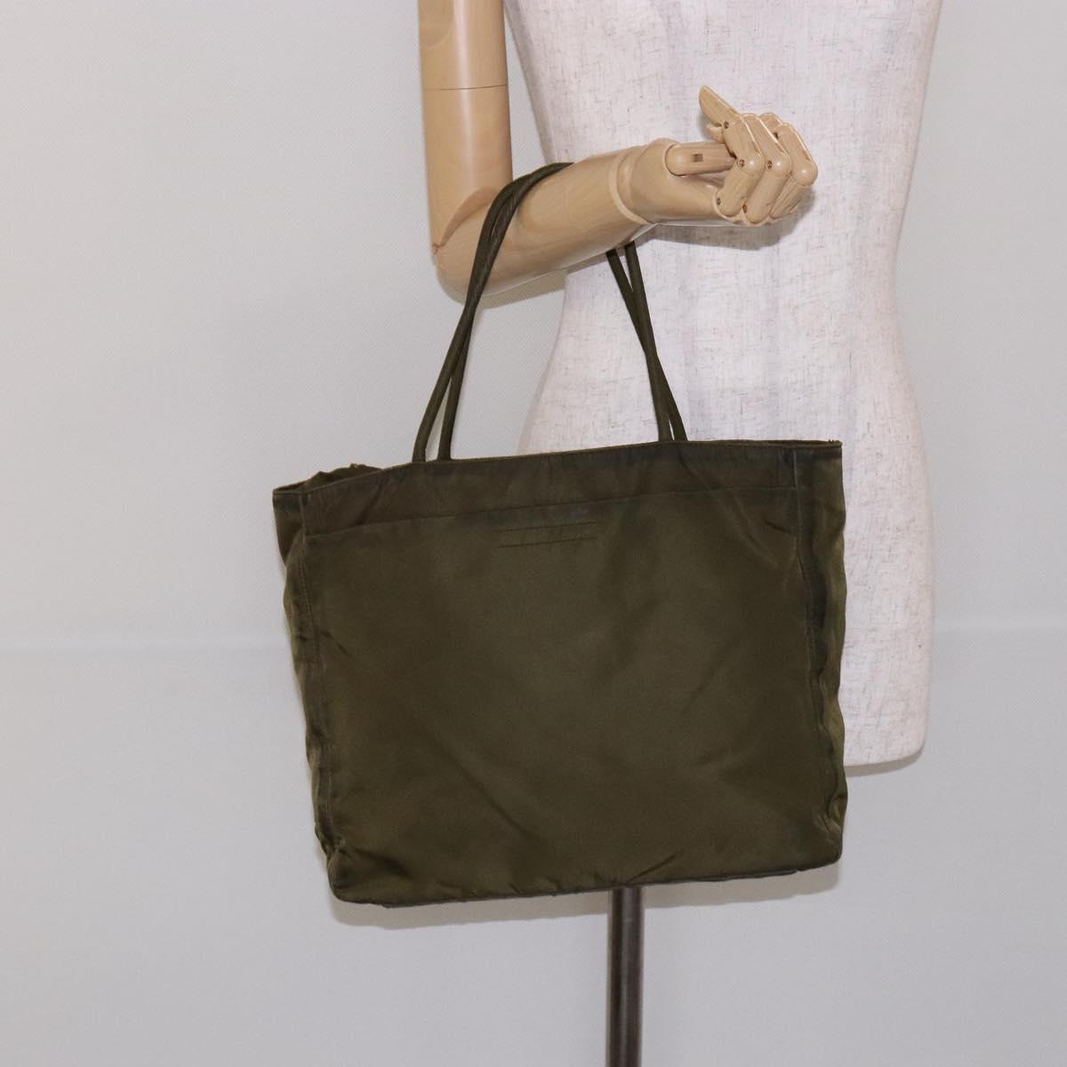 PRADA Tote Bag Nylon Khaki Auth bs28393