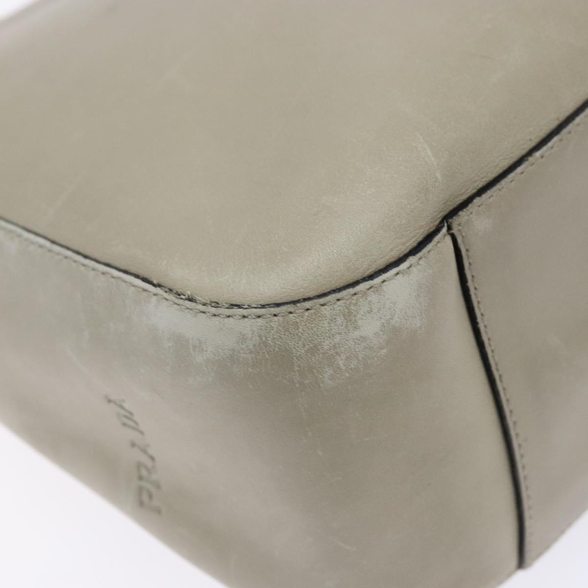 PRADA Tote Bag Leather Gray Auth bs28397