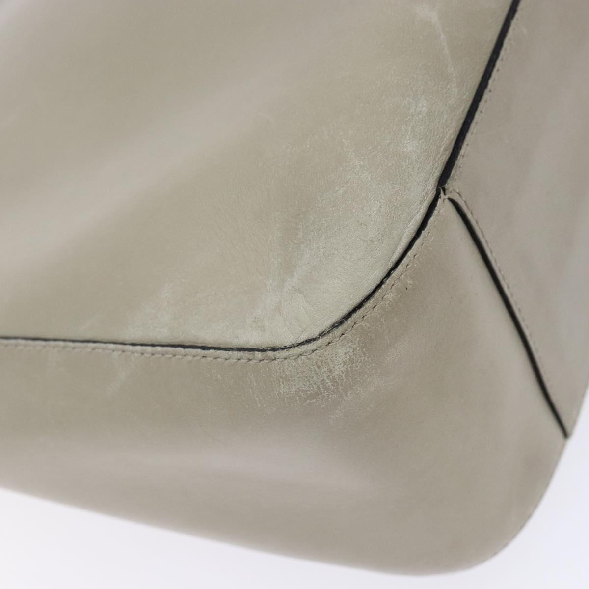 PRADA Tote Bag Leather Gray Auth bs28397