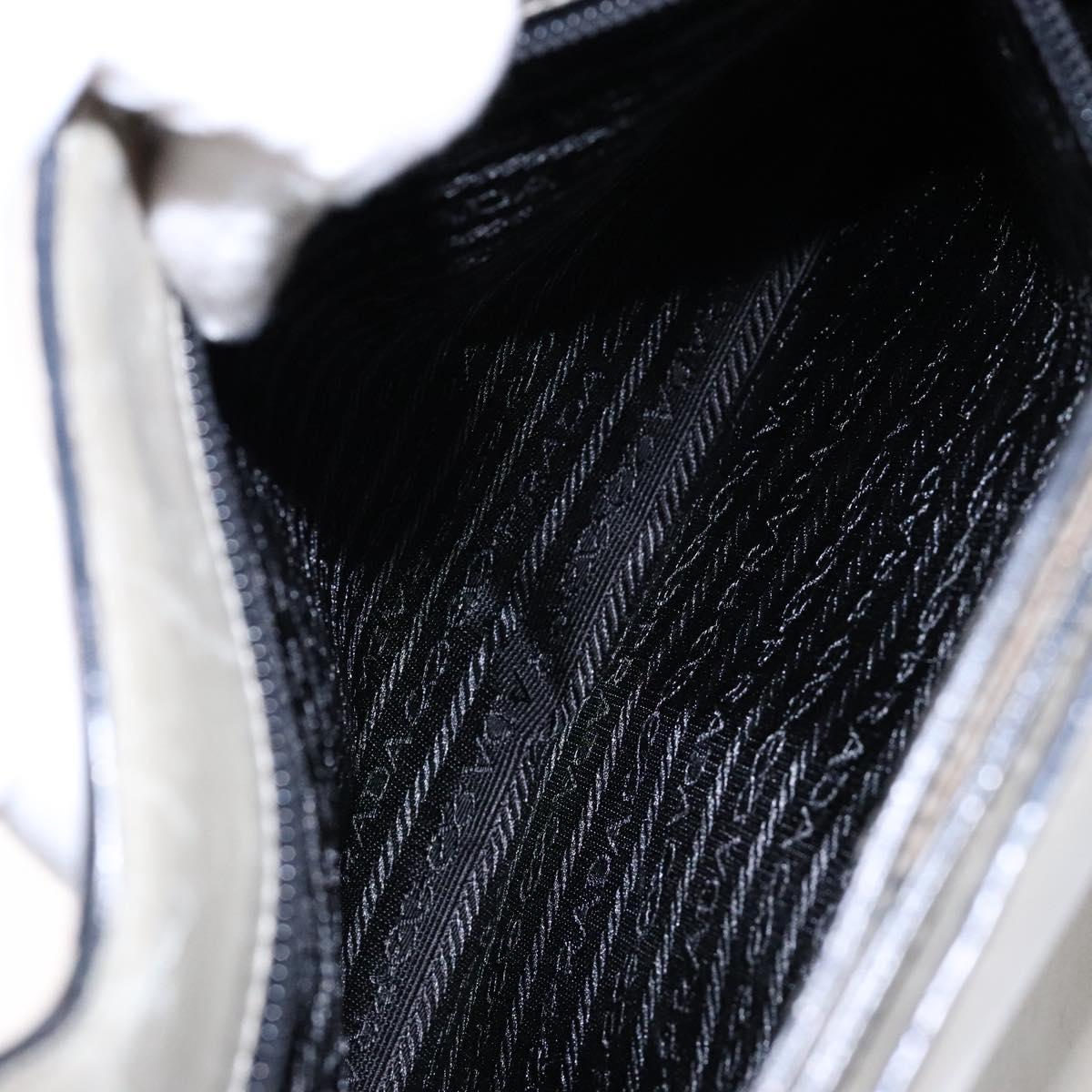 PRADA Tote Bag Leather Gray Auth bs28397