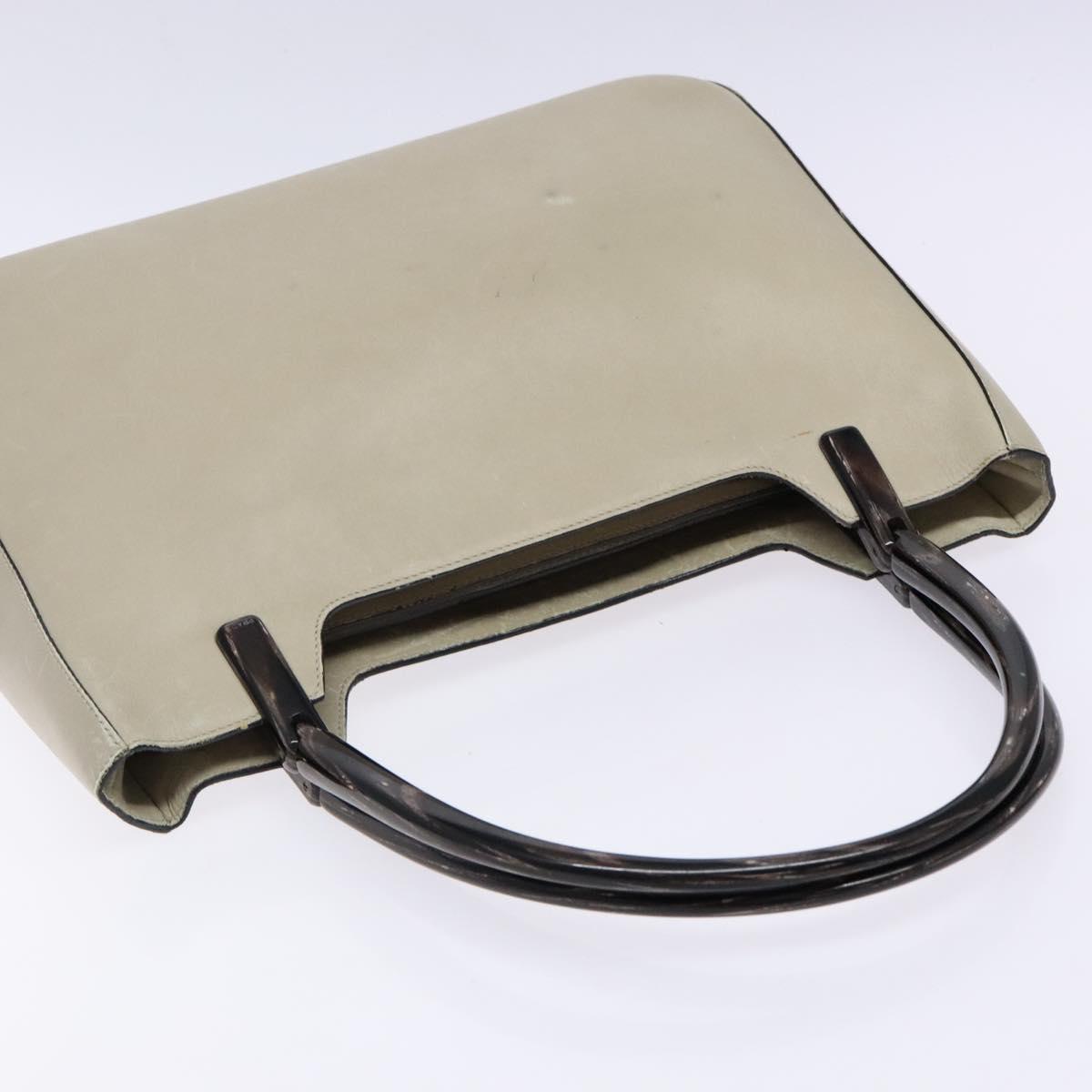 PRADA Tote Bag Leather Gray Auth bs28397