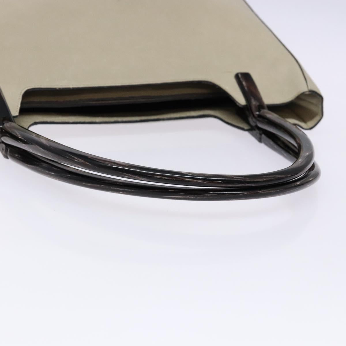 PRADA Tote Bag Leather Gray Auth bs28397