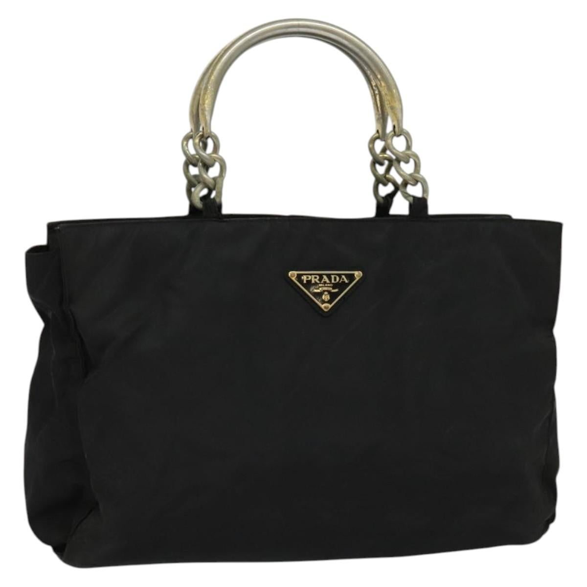 PRADA Tote Bag Nylon Black Auth bs28398
