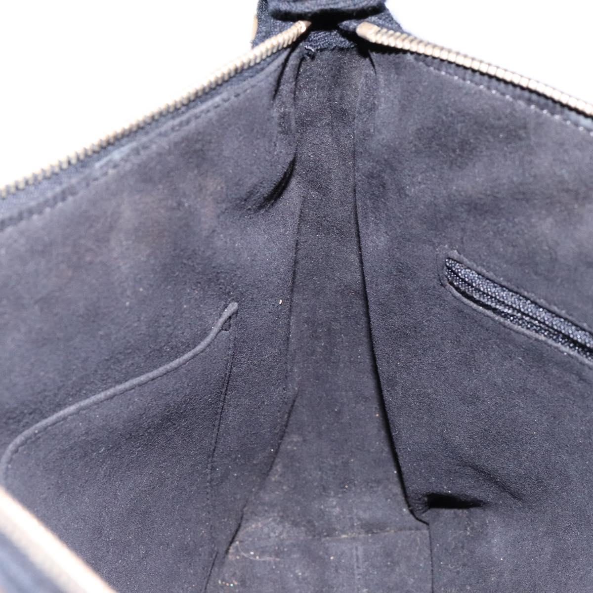 CHANEL Choco Bar Shoulder Bag Cotton Black Gold CC Auth bs28407