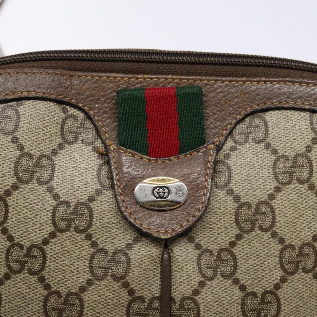 GUCCI GG Supreme Web Sherry Line Shoulder Bag PVC Beige 904 02 047 Auth bs28432