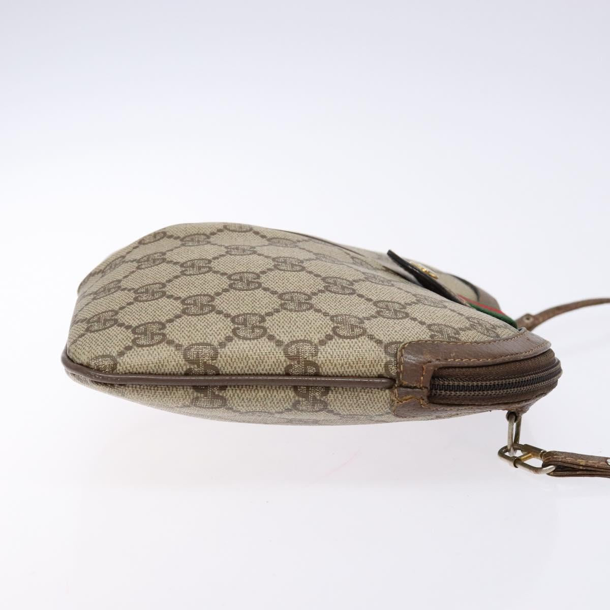 GUCCI GG Supreme Web Sherry Line Shoulder Bag PVC Beige 904 02 047 Auth bs28432