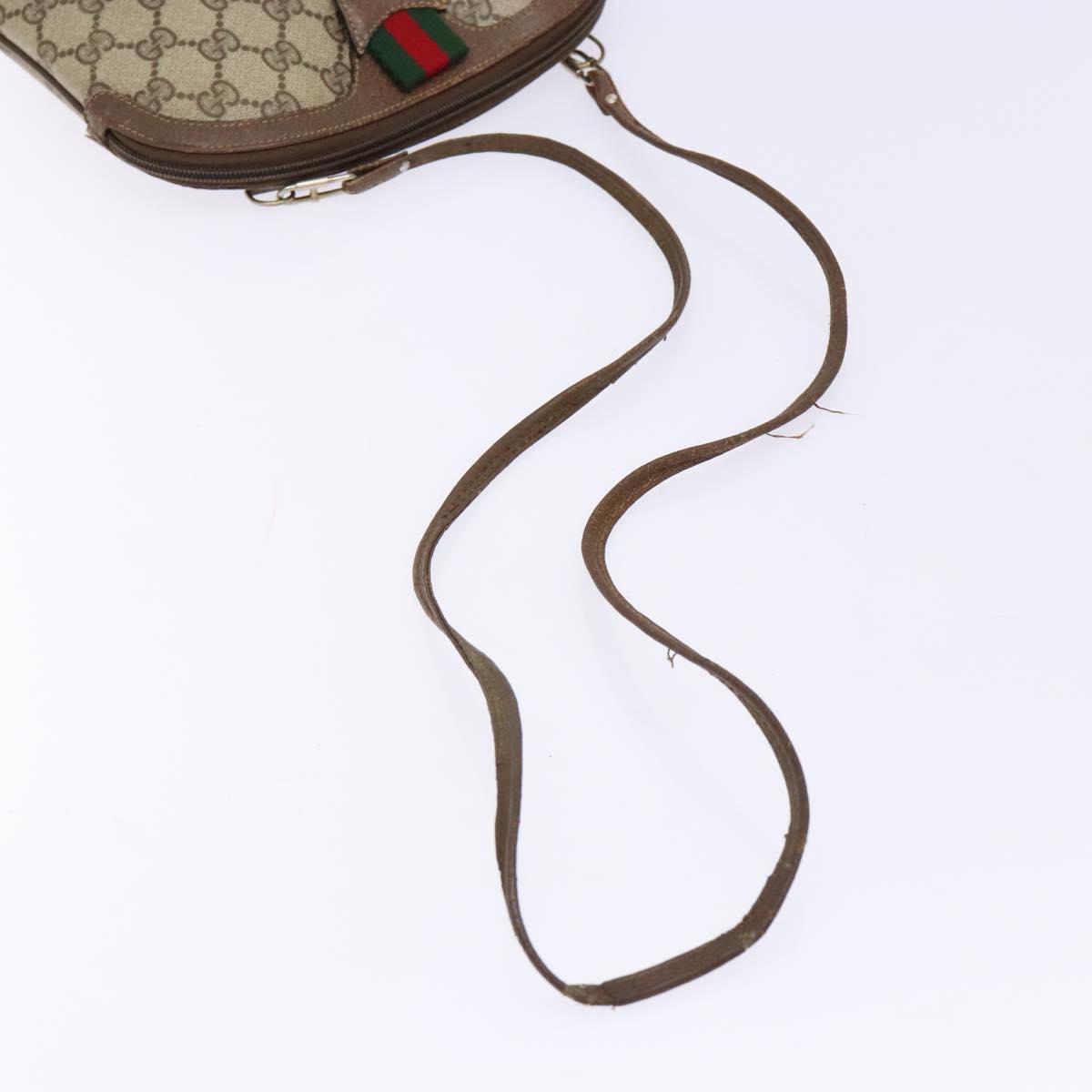 GUCCI GG Supreme Web Sherry Line Shoulder Bag PVC Beige 904 02 047 Auth bs28432