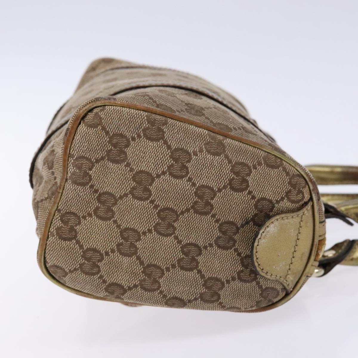 GUCCI GG Crystal Hand Bag Beige Gold 193604 Auth bs28442