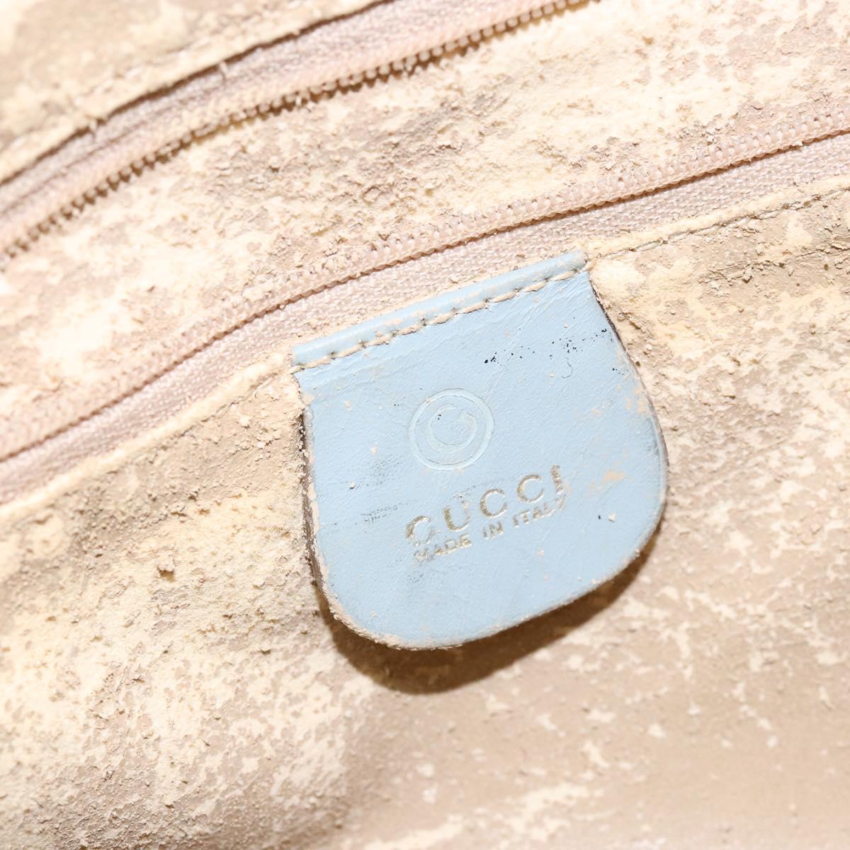 GUCCI Bamboo Hand Bag Suede 2way Outlet Light Blue Gold 001 1638 Auth bs28445