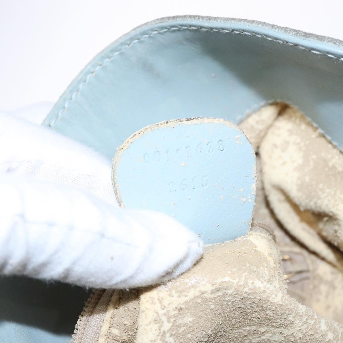 GUCCI Bamboo Hand Bag Suede 2way Outlet Light Blue Gold 001 1638 Auth bs28445