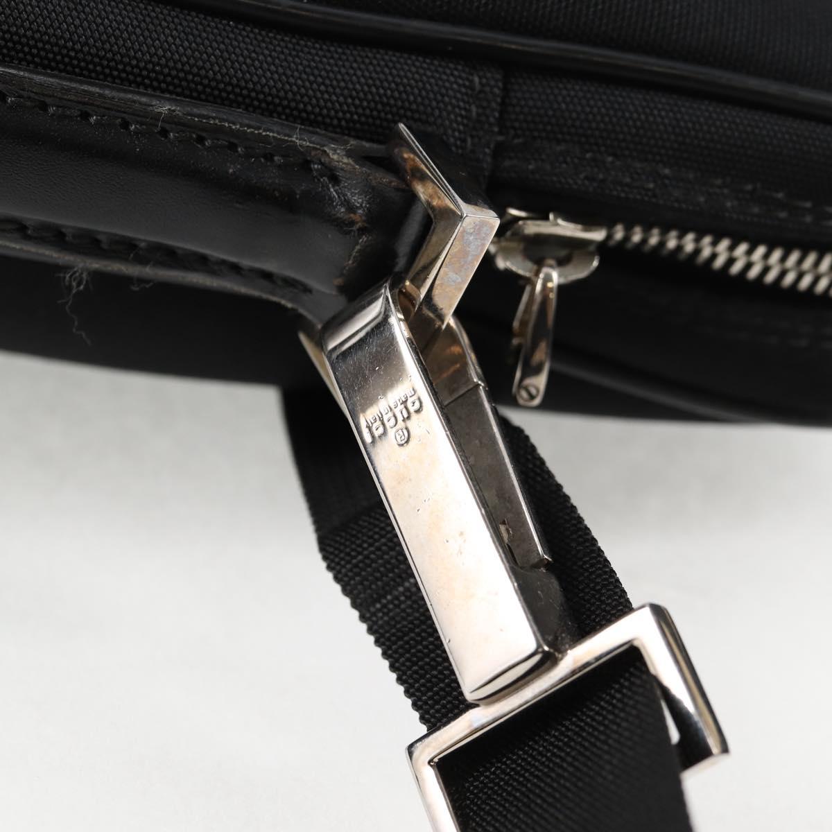 GUCCI Shoulder Bag Nylon Black Silver 73955 Auth bs28449