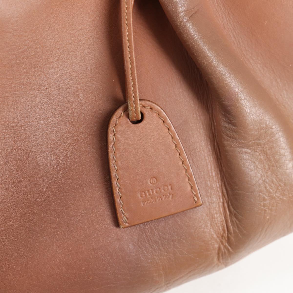 GUCCI Tote Bag Leather Beige 94898 Auth bs28450