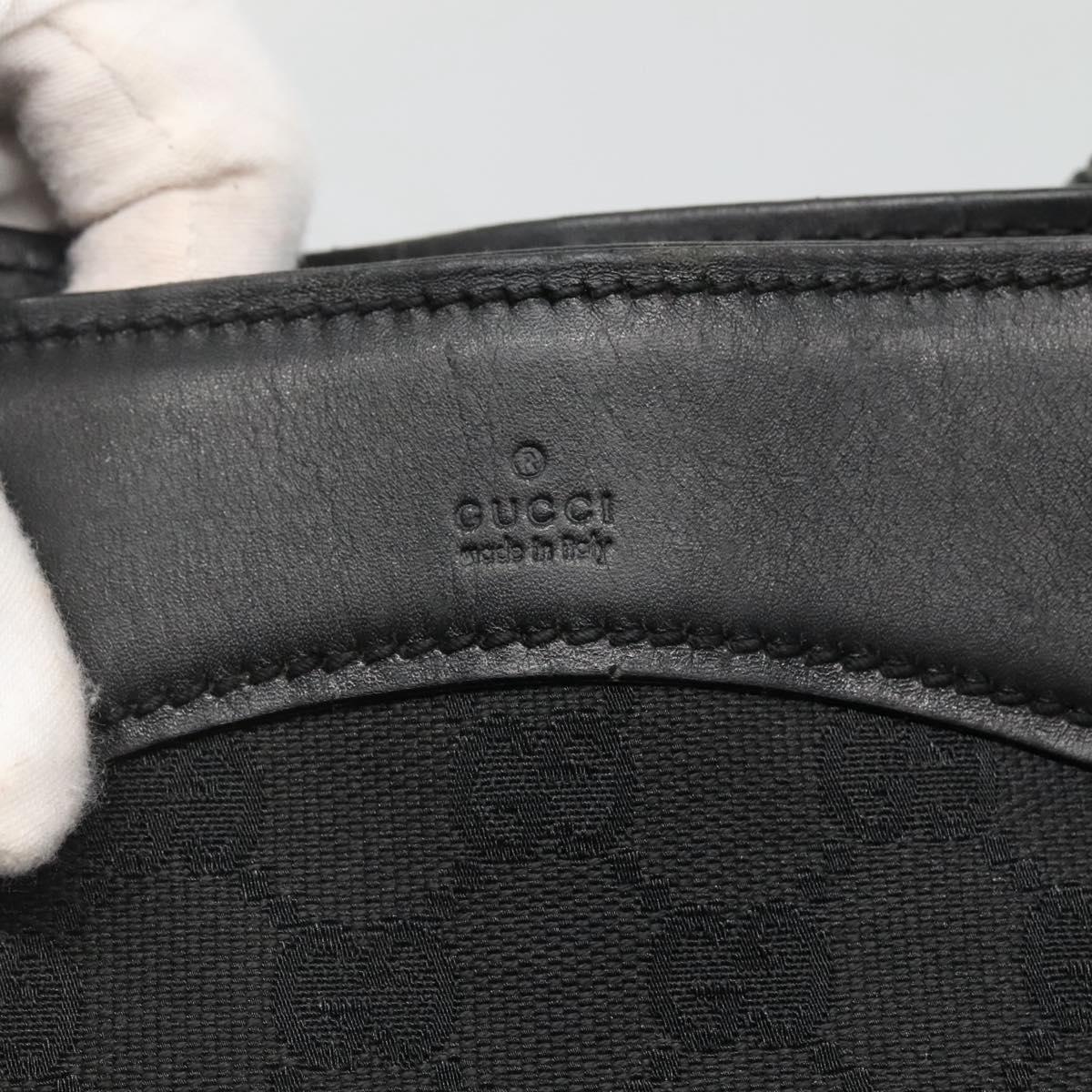 GUCCI GG Canvas Shoulder Bag Black Silver 109141 Auth bs28455
