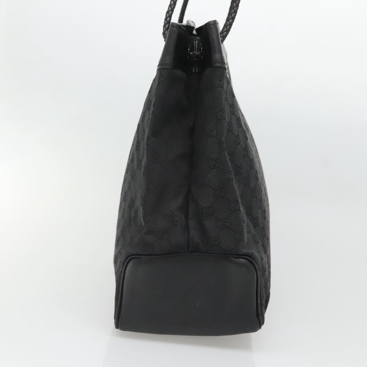 GUCCI GG Canvas Shoulder Bag Black Silver 109141 Auth bs28455
