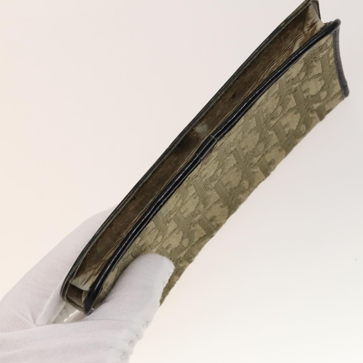 Christian Dior Trotter Canvas Wallet Leather 4Set Pink Navy Brown Auth bs28476