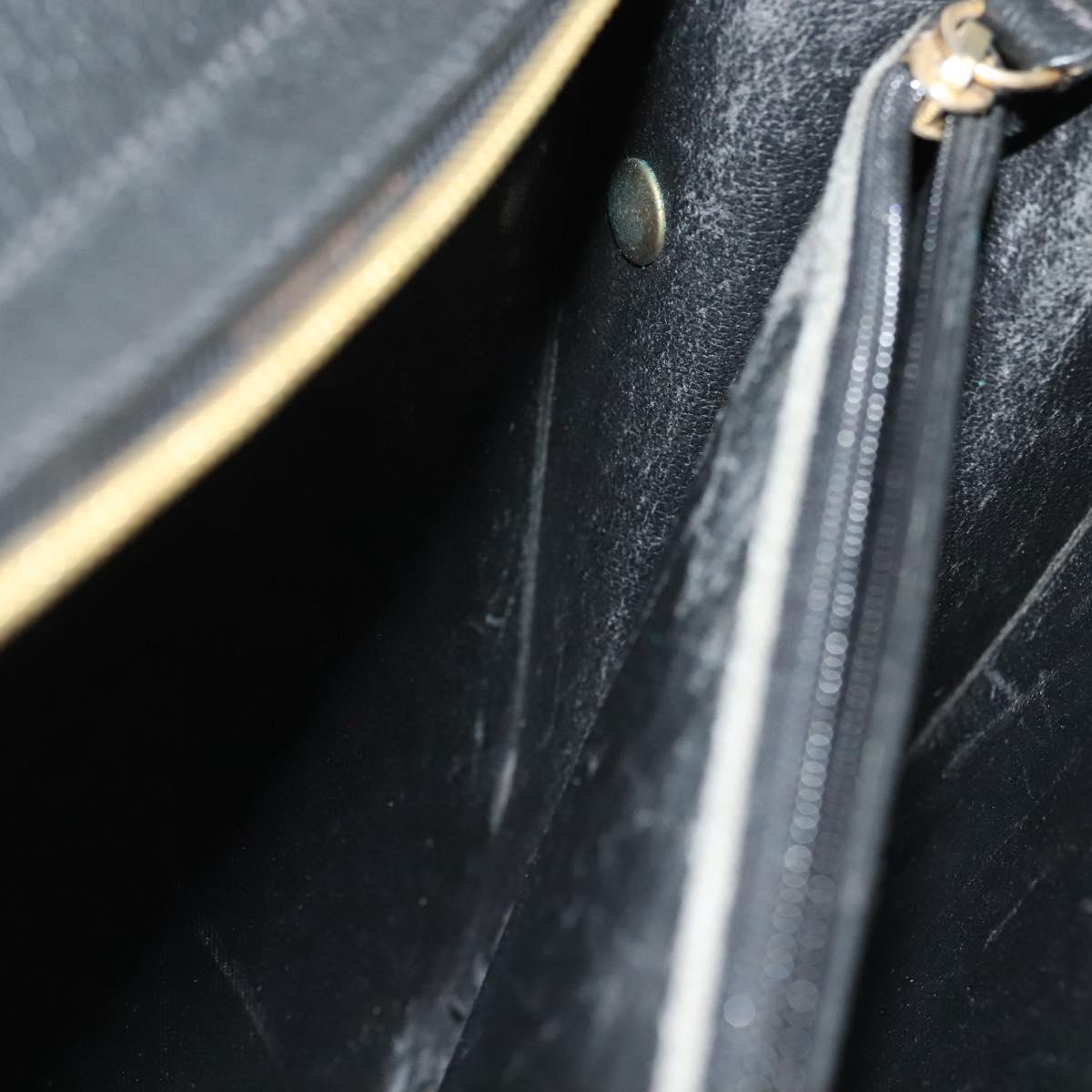 Salvatore Ferragamo Business Bag Leather Black Gold Auth bs28482