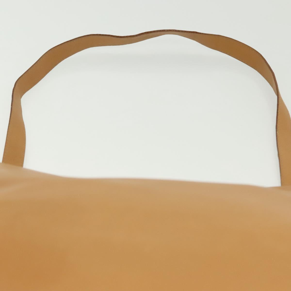 Salvatore Ferragamo Shoulder Bag Leather Beige Gold Auth bs28483