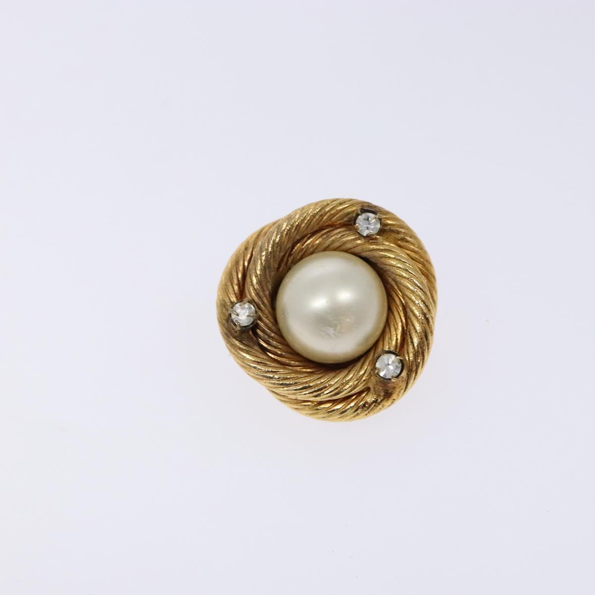 CHANEL Earring Metal Gold CC Auth bs28505