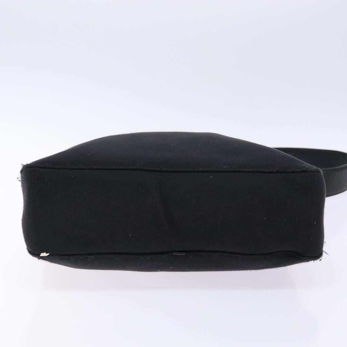 Salvatore Ferragamo Vala Shoulder Bag Canvas Leather Black Silver Auth bs28513