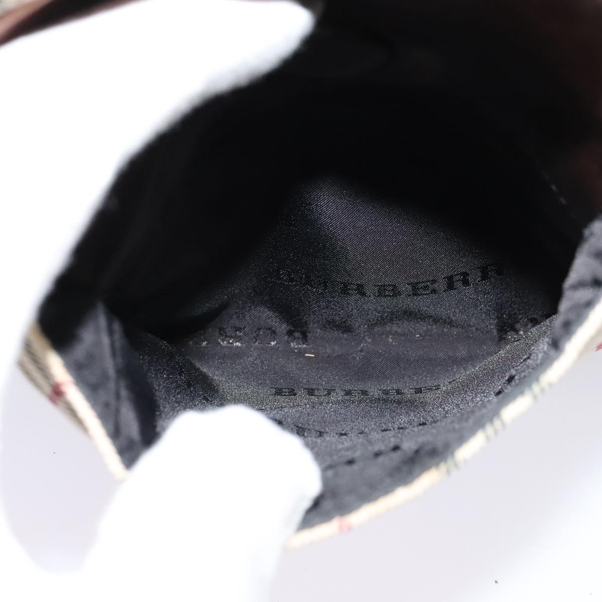 BURBERRY Nova Check Shoulder Bag Canvas Beige Silver Auth bs28525