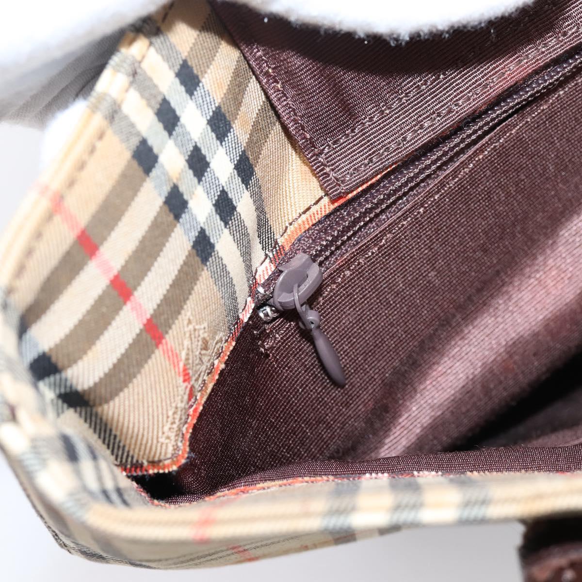 BURBERRY Nova Check Tote Bag Canvas Beige Gold Auth bs28529