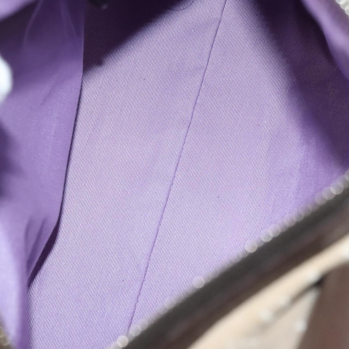 BVLGARI Logo Mania Hand Bag Canvas Beige Gold Auth bs28543