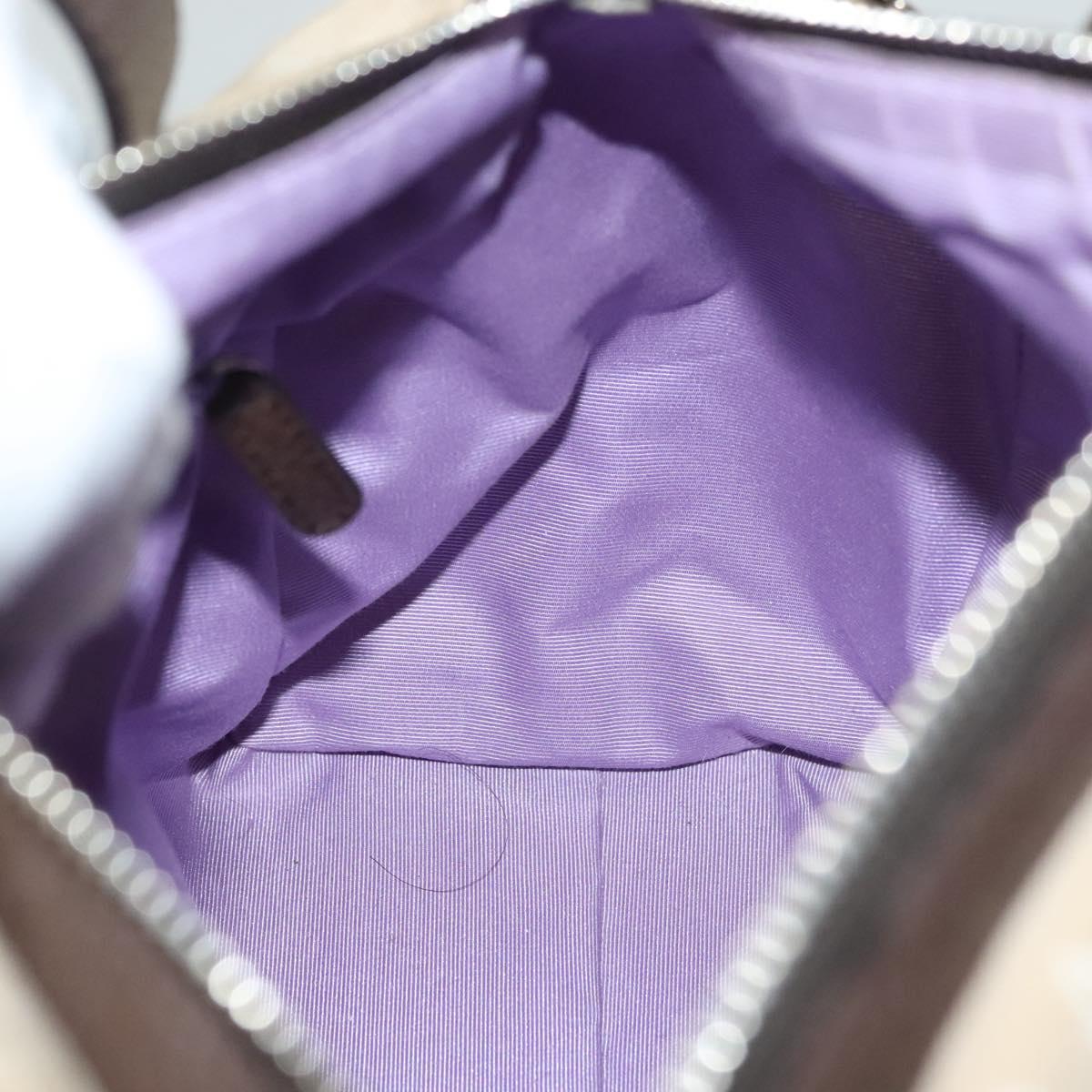 BVLGARI Logo Mania Hand Bag Canvas Beige Gold Auth bs28543