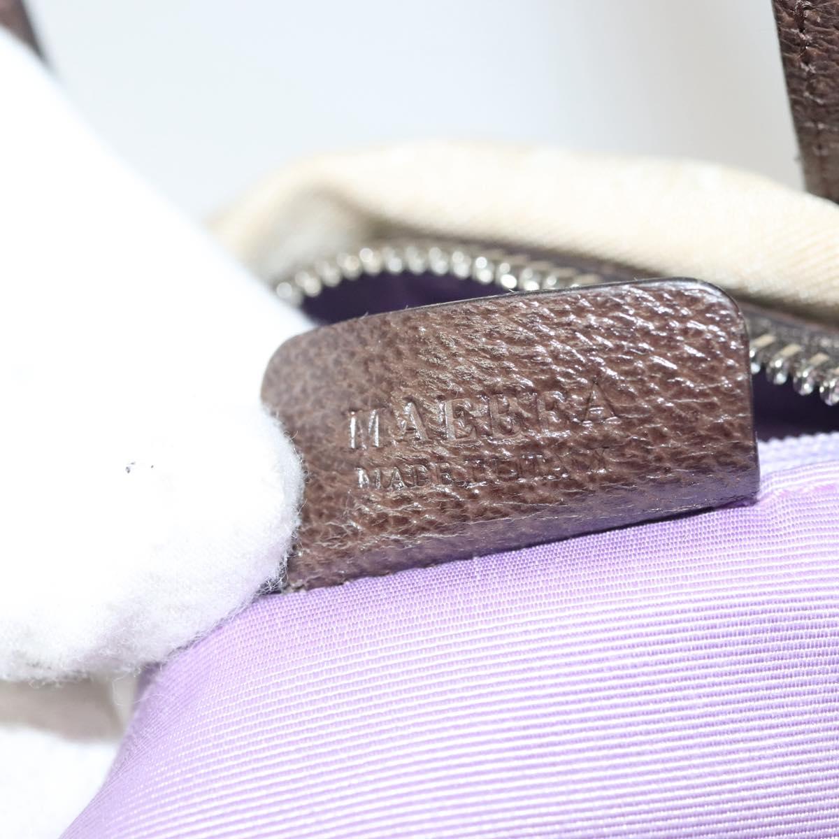 BVLGARI Logo Mania Hand Bag Canvas Beige Gold Auth bs28543