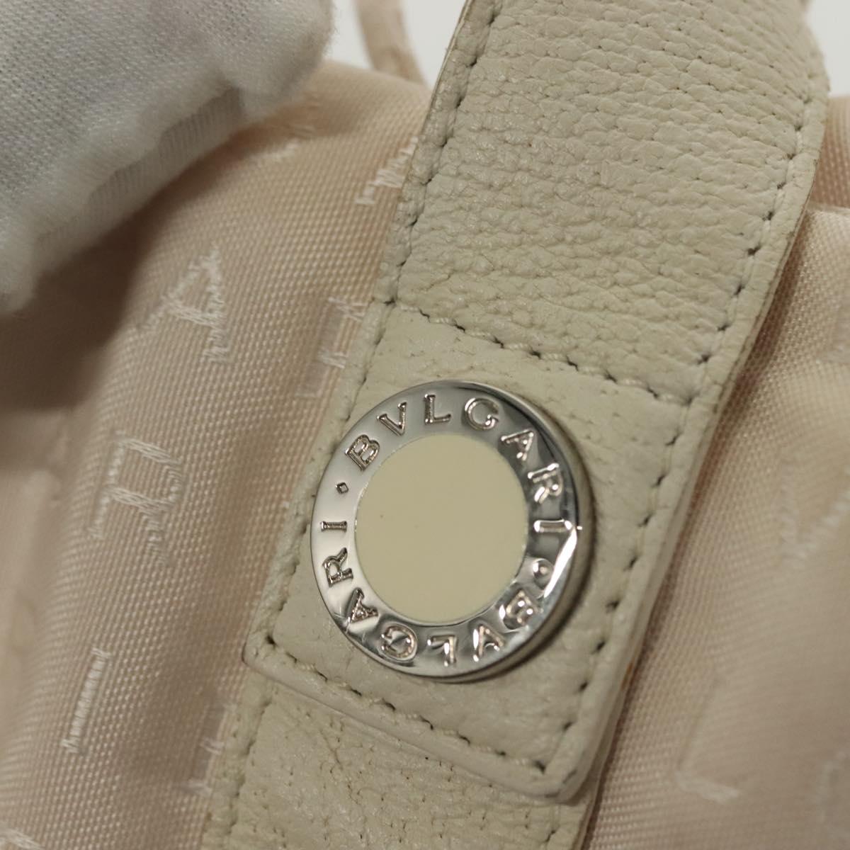 BVLGARI Logo Mania Hand Bag Canvas Pink Silver Auth bs28545
