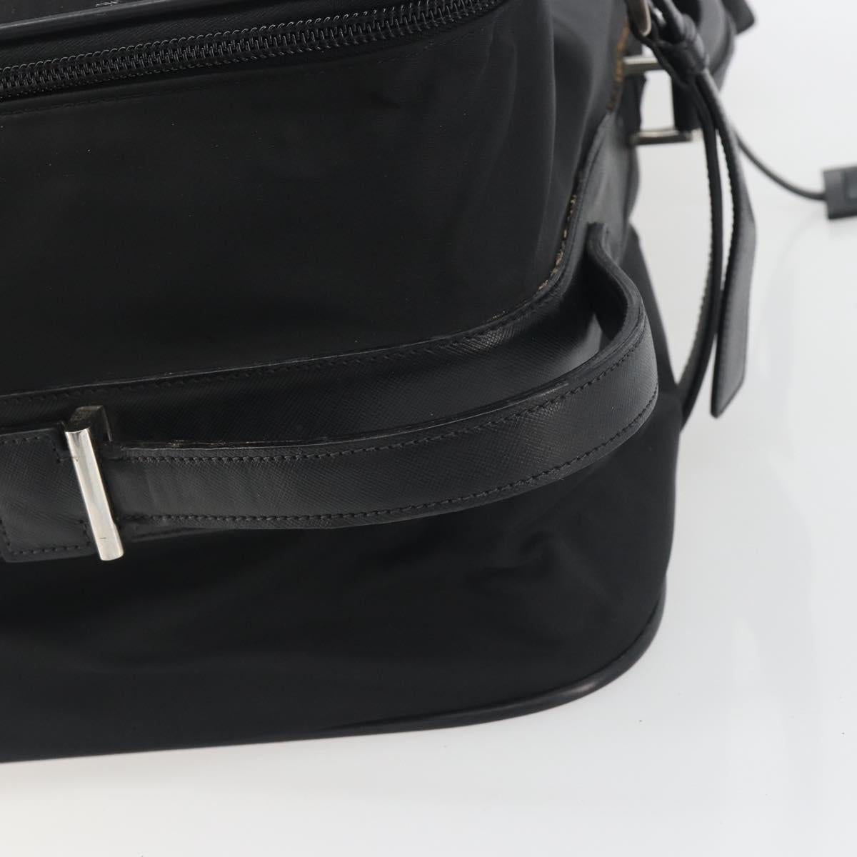 PRADA Suitcase Nylon Black Silver Auth bs28547