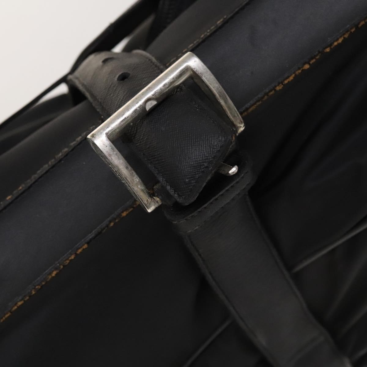PRADA Suitcase Nylon Black Silver Auth bs28547