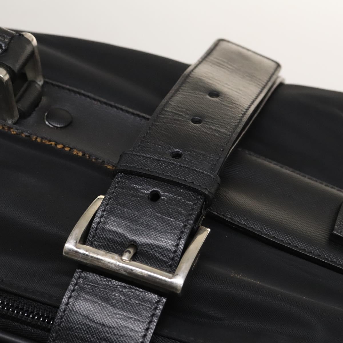 PRADA Suitcase Nylon Black Silver Auth bs28547