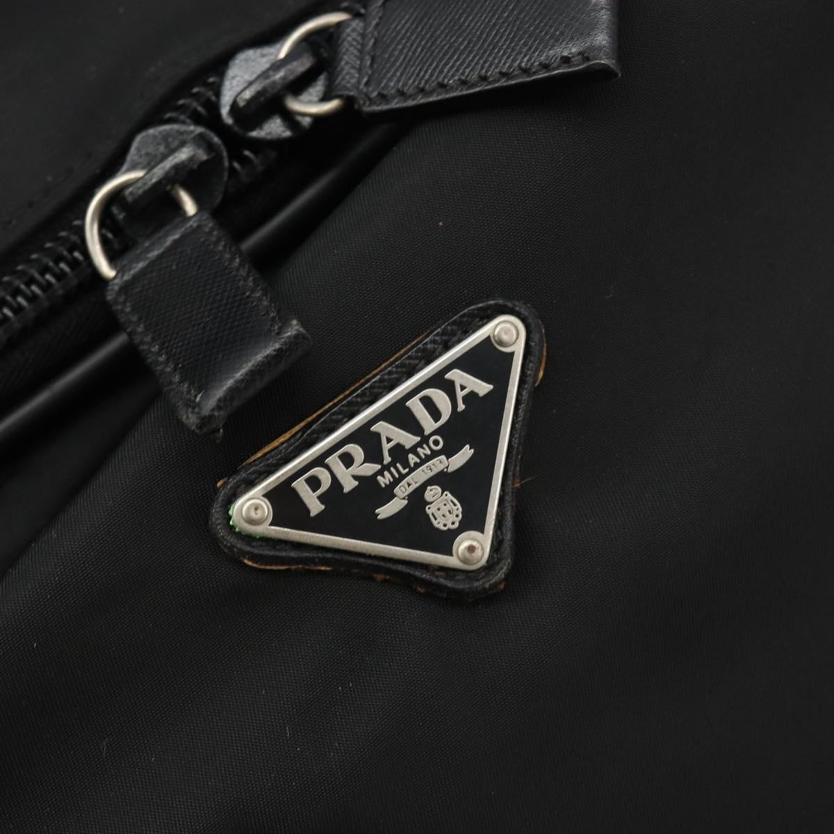 PRADA Suitcase Nylon Black Silver Auth bs28547