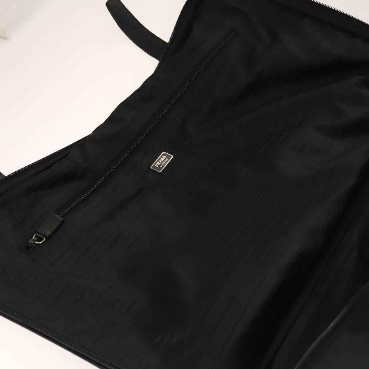 PRADA Suitcase Nylon Black Silver Auth bs28547