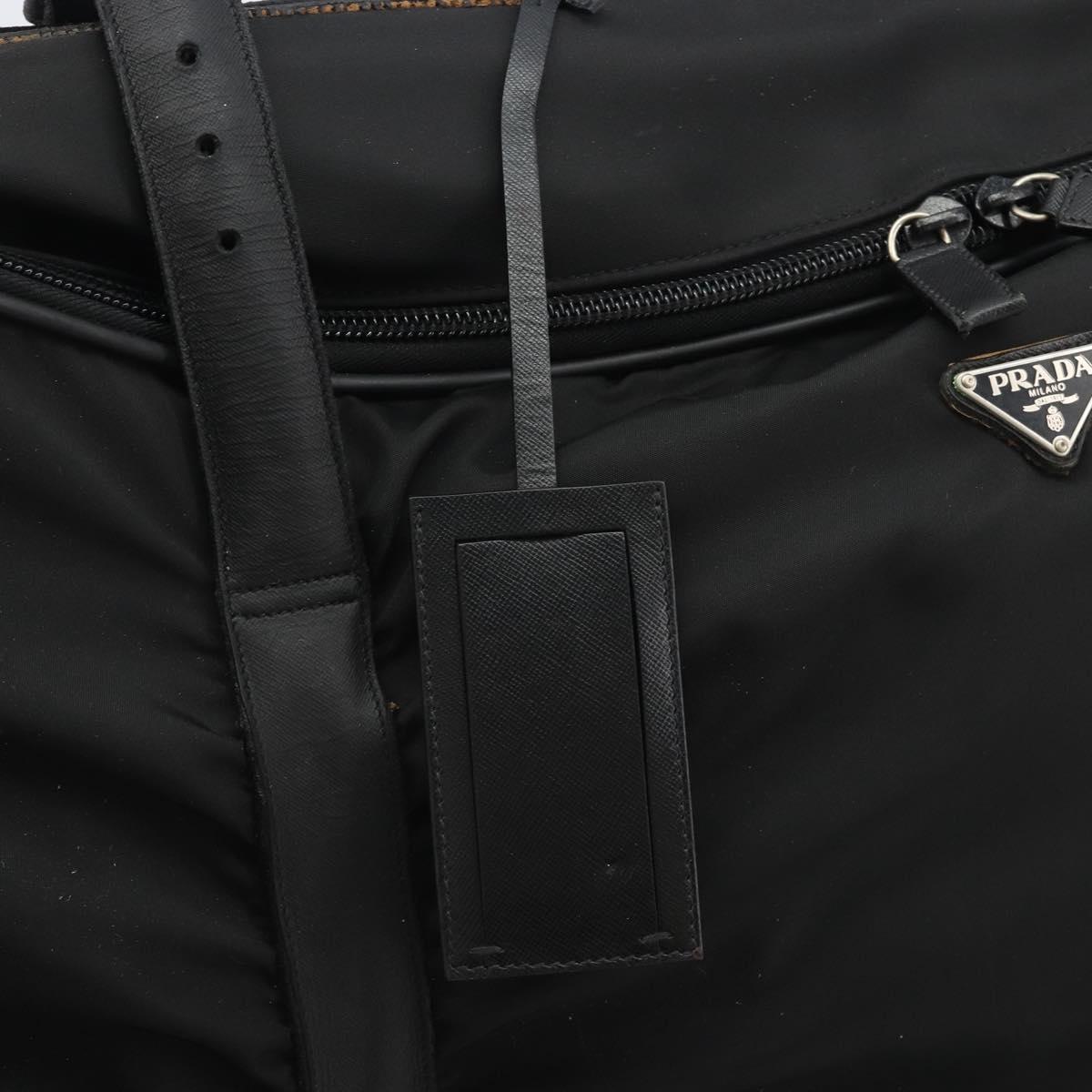 PRADA Suitcase Nylon Black Silver Auth bs28547