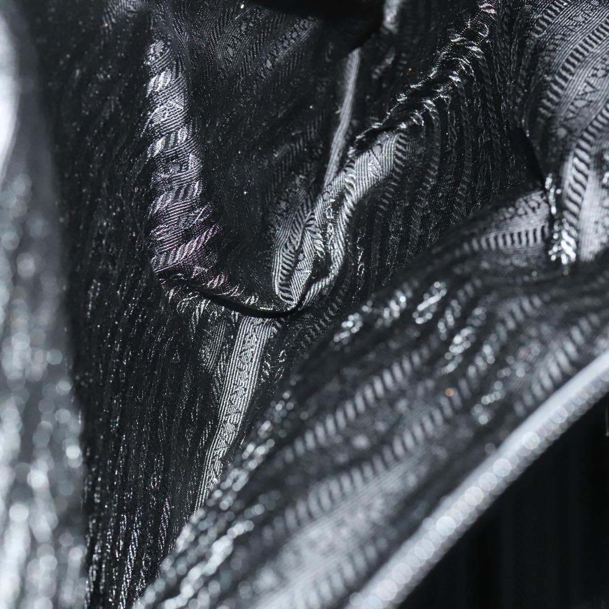 PRADA Suitcase Nylon Black Silver Auth bs28547