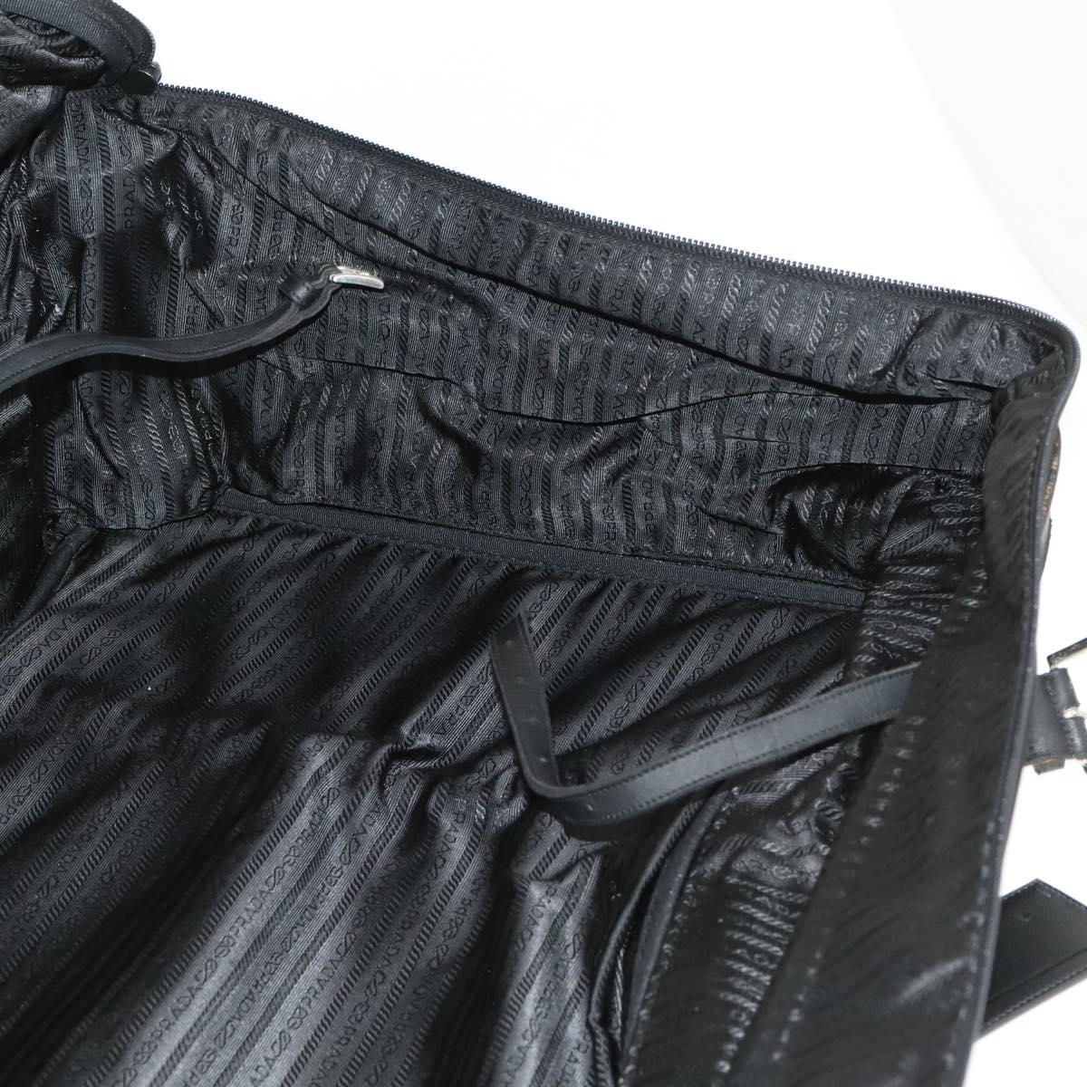 PRADA Suitcase Nylon Black Silver Auth bs28547