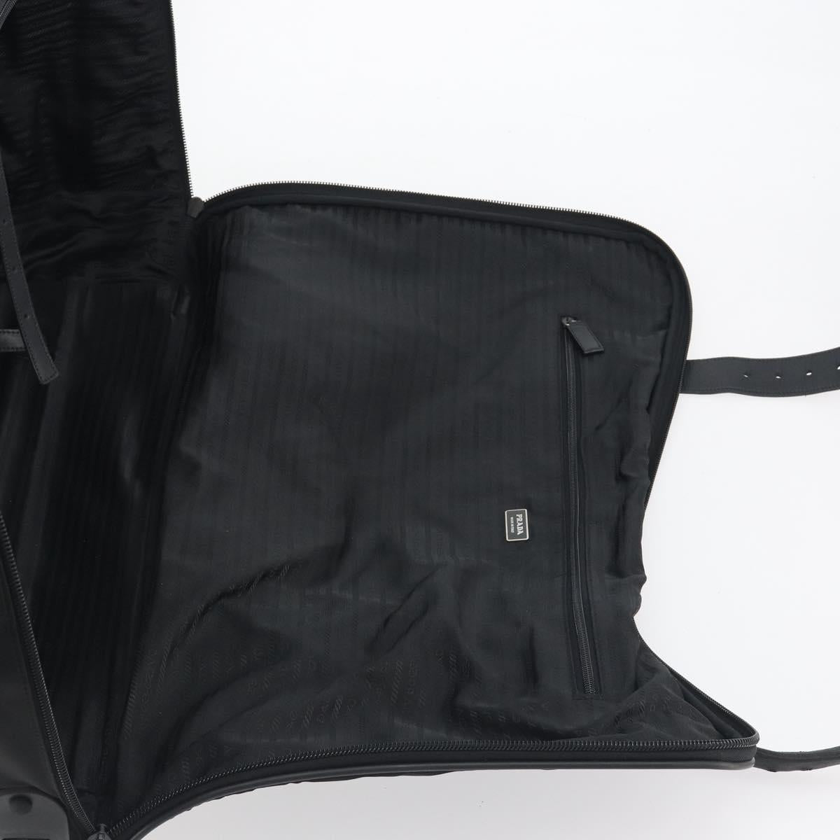 PRADA Suitcase Nylon Black Silver Auth bs28547