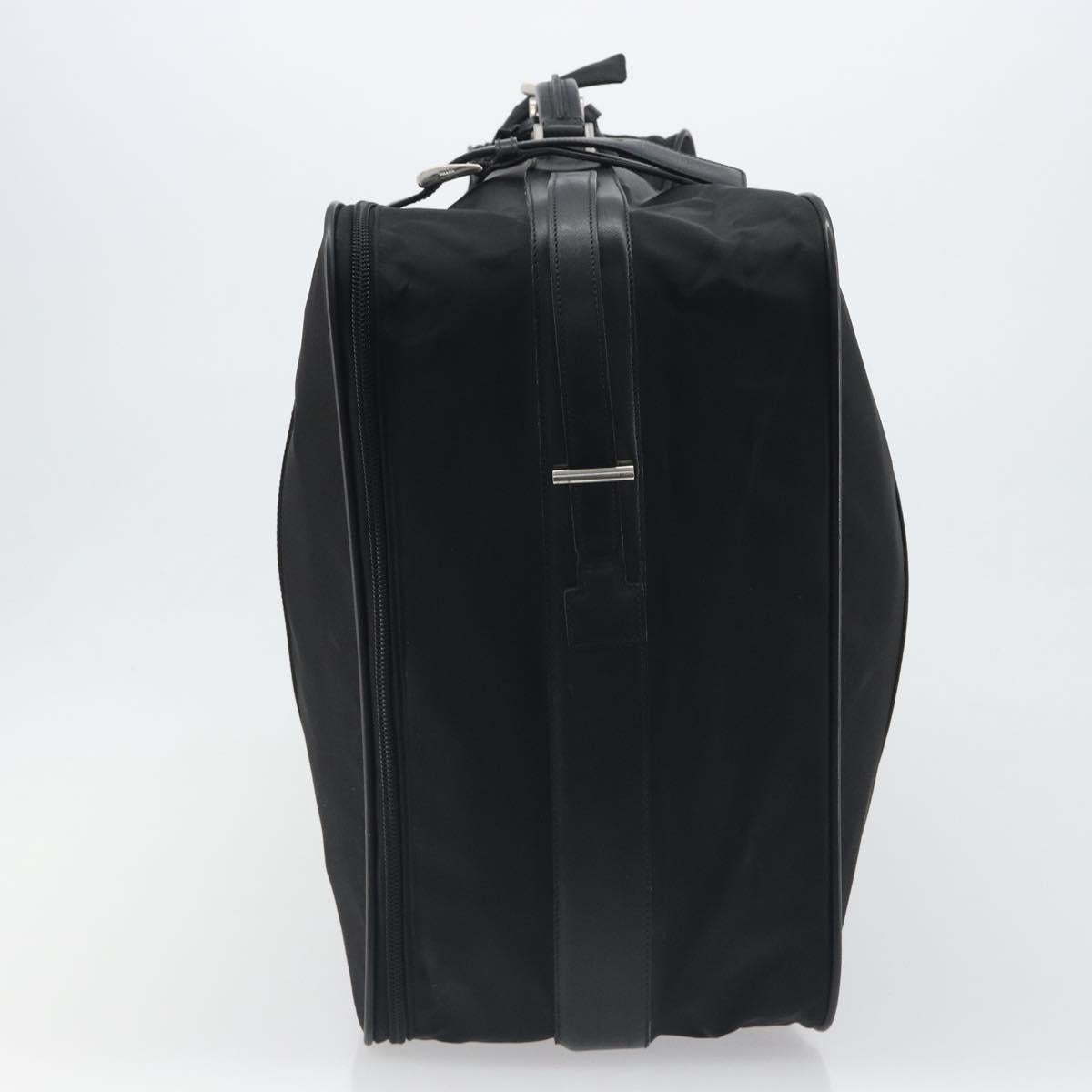 PRADA Suitcase Nylon Black Silver Auth bs28547
