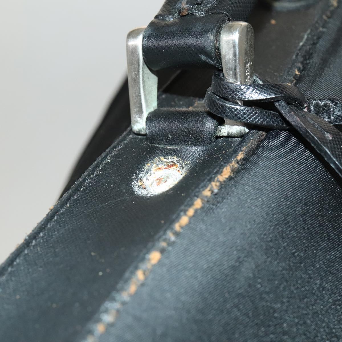 PRADA Suitcase Nylon Black Silver Auth bs28547