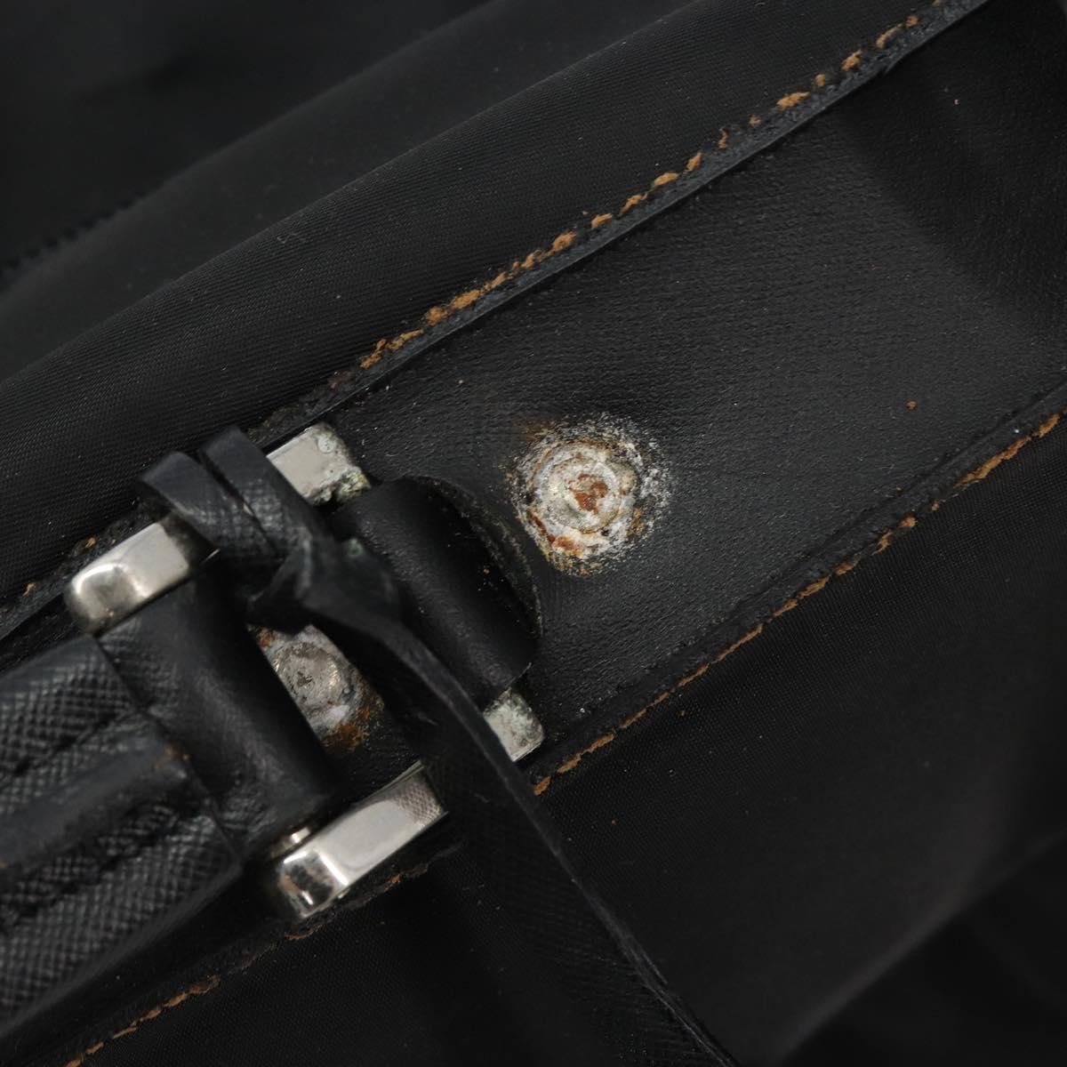 PRADA Suitcase Nylon Black Silver Auth bs28547