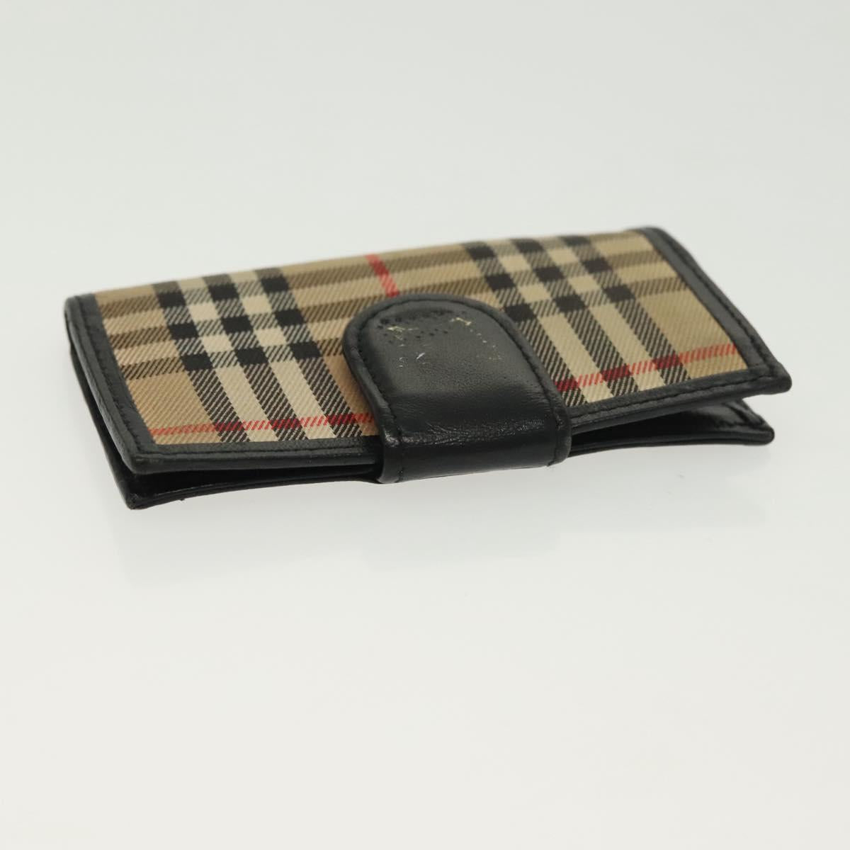 BURBERRY Key Case Canvas Leather 3Set Green Beige Auth bs28555