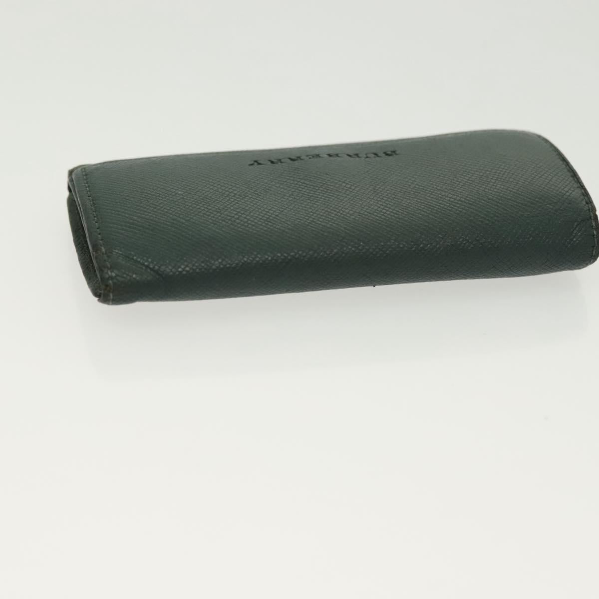 BURBERRY Key Case Canvas Leather 3Set Green Beige Auth bs28555