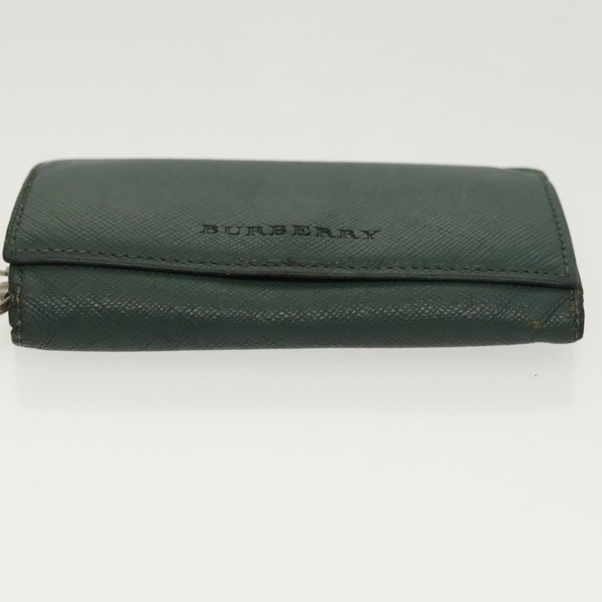 BURBERRY Key Case Canvas Leather 3Set Green Beige Auth bs28555